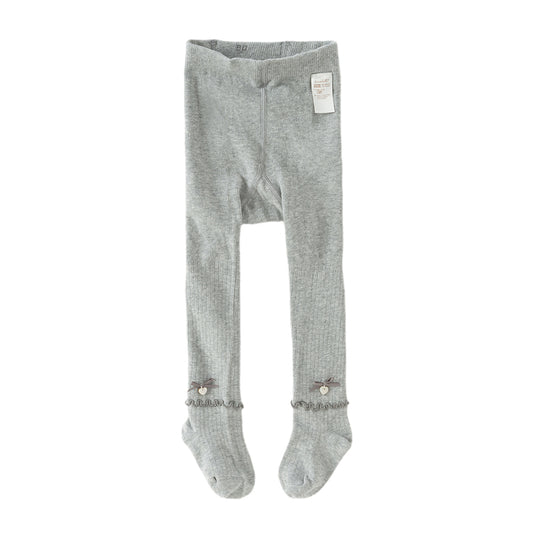 Dave&Bella Kids Girls Grey/Beige Cute Bow Slim Stretchable Footed Tights Leggings