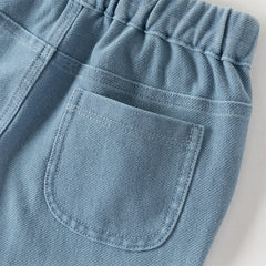 Dave&Bella Toddler Girls Fashion Denim Blue Straight-leg Casual Jeans