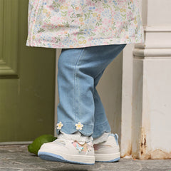 Dave&Bella Toddler Girls Fashion Denim Blue Straight-leg Casual Jeans