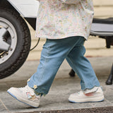 Dave&Bella Toddler Girls Fashion Denim Blue Straight-leg Casual Jeans