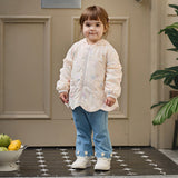 Dave&Bella Toddler Girls Light Pink Floar Cute Outwear Hooded Jackets
