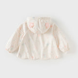 Dave&Bella Toddler Girls Light Pink Floar Cute Outwear Hooded Jackets