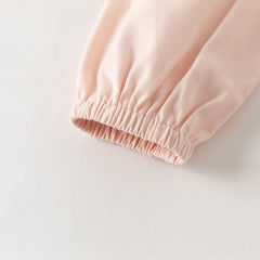 Dave&Bella Toddler Girls Cute Pink/Beige Flower Embroidery Cotton Breathable Shirt Tops