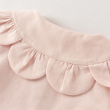 Dave&Bella Toddler Girls Cute Pink/Beige Flower Embroidery Cotton  Blouse