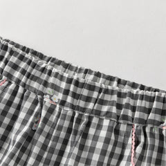 Dave&Bella Toddler Girls Classic Black White Plaid Soft Cotton Drawstring Pants