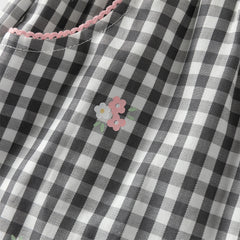 Dave&Bella Toddler Girls Classic Black White Plaid Soft Cotton Drawstring Pants