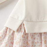 Dave&Bella Toddler Girls Cute Beige Long Sleeve Dress-style Sweatshirts