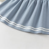 Dave&Bella Toddler Girls Casual Grey Blue Doll Collar Fake-two-piece A-line Party Dress