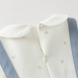 Dave&Bella Toddler Girls Casual Grey Blue Doll Collar Fake-two-piece A-line Party Dress