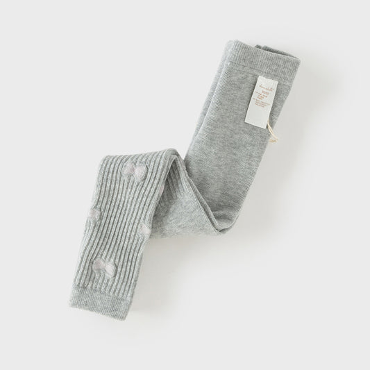 Dave&Bella Toddler Girls Cute Grey/Beige Butterfly Print Slim Footless Tights Leggings