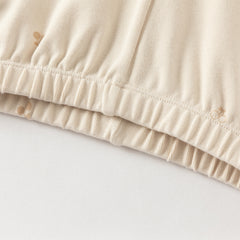 Dave&Bella Toddler Girls Beige/Grey Print Straight-leg Lightweight Pants