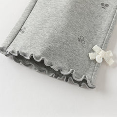 Dave&Bella Toddler Girls Beige/Grey Print Straight-leg Lightweight Pants