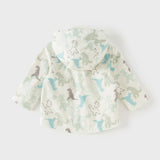 Dave&Bella Toddler Boys Playful Dinosaur Print Outwear Hooded Jackets