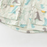 Dave&Bella Toddler Boys Playful Dinosaur Print Outwear Hooded Jackets