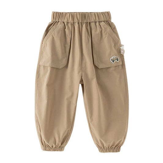 Dave&Bella Toddler Boys Casual Khaki Waterproof Loose Pants