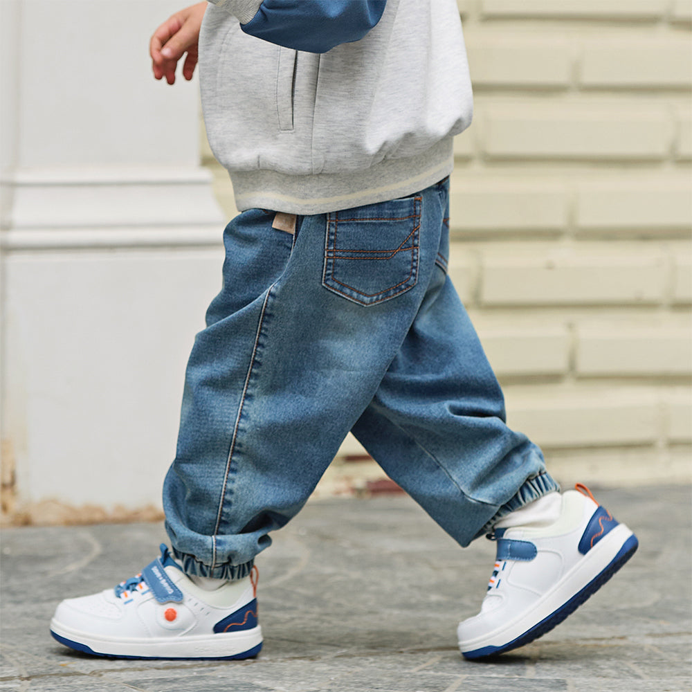 Dave&Bella Toddler Boys Fashion Denim Blue Loose Comfortable Jeans