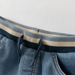 Dave&Bella Toddler Boys Fashion Denim Blue Loose Comfortable Jeans