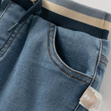 Dave&Bella Toddler Boys Fashion Denim Blue Loose Comfortable Jeans