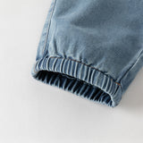 Dave&Bella Toddler Boys Fashion Denim Blue Loose Comfortable Jeans