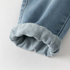 Dave&Bella Toddler Boys Fashion Denim Blue Loose Comfortable Jeans