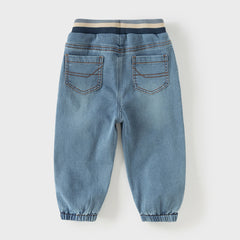 Dave&Bella Toddler Boys Fashion Denim Blue Loose Comfortable Jeans