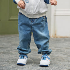 Dave&Bella Toddler Boys Fashion Denim Blue Loose Comfortable Jeans