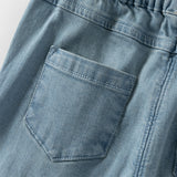 Dave&Bella Toddler Girls Casual Denim Blue Wide Straight-leg Jeans