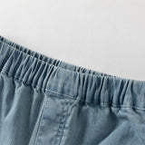 Dave&Bella Toddler Girls Casual Denim Blue Wide Straight-leg Jeans