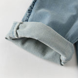 Dave&Bella Toddler Girls Casual Denim Blue Wide Straight-leg Jeans