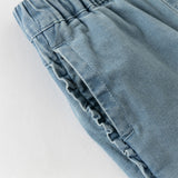 Dave&Bella Toddler Girls Casual Denim Blue Wide Straight-leg Jeans