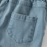 Dave&Bella Toddler Girls Casual Denim Blue Wide Straight-leg Jeans