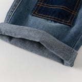 Dave&Bella Toddler Boys Fashion Denim Blue Straight-leg Wide Jeans