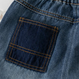Dave&Bella Toddler Boys Fashion Denim Blue Straight-leg Wide Jeans