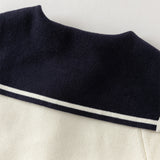 Dave&Bella Toddler Girls Beige College-style Breathable Cotton Sweater Cardigans