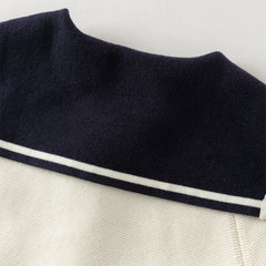 Dave&Bella Toddler Girls Beige College-style Breathable Cotton Sweater Cardigans