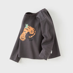 Dave&Bella Toddler Girls/Boys Multi-color Playful Print Soft Cotton T-shirt Tops