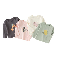 Dave&Bella Toddler Girls/Boys Multi-color Playful Print Soft Cotton T-shirt Tops