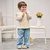 Dave&Bella Toddler Girls Blue Wide Straight-leg Casual Jeans