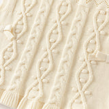 Dave&Bella Toddler Girls Elegant Apricot Sleeveless Cotton Dress-style Sweater Vests