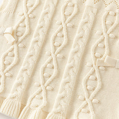 Dave&Bella Toddler Girls Elegant Apricot Sleeveless Cotton Dress-style Sweater Tank Tops