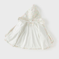 Dave&Bella Toddler Girls Adorable Daisy Print Beige Outwear Hooded Casual Jackets