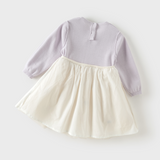 Dave&Bella Toddler Girls Purple Doll Collar Butterfly Embroidery A-line Mesh Party Dress