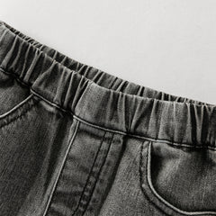 Dave&Bella Toddler Girls Fashion Light Grey Soft Straight-leg Jeans