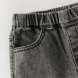 Dave&Bella Toddler Girls Fashion Light Grey Soft Straight-leg Jeans