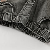 Dave&Bella Toddler Girls Fashion Light Grey Soft Straight-leg Jeans