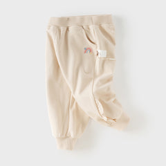 Dave&Bella Toddler Girls Daily Grey/Apricot Loose Sports Drawstring Pants