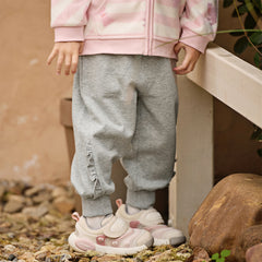 Dave&Bella Toddler Girls Daily Grey/Apricot Loose Sports Drawstring Pants