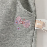 Dave&Bella Toddler Girls Daily Grey/Apricot Loose Sports Drawstring Pants