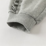 Dave&Bella Toddler Girls Daily Grey/Apricot Loose Sports Drawstring Pants