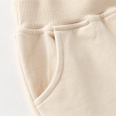 Dave&Bella Toddler Girls Daily Grey/Apricot Loose Sports Drawstring Pants